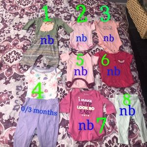 newborn baby girl and 0/3 month